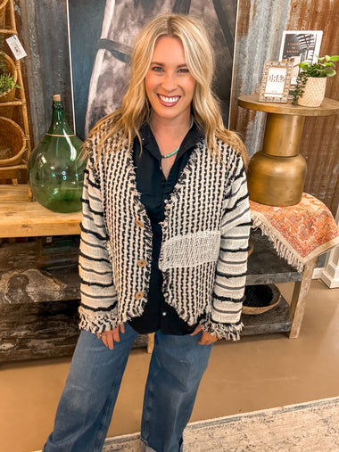 TEXTURED CARDIGAN, NATURAL