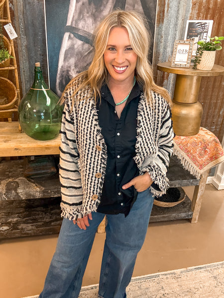 TEXTURED CARDIGAN, NATURAL