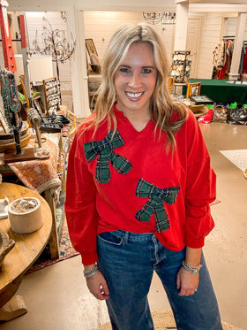 RALPH PLAID BOW SWEATSHIRT