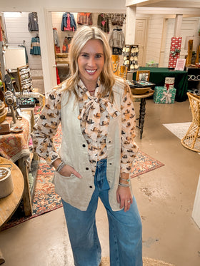 WESTERN RIDER SUEDE VEST, CREAM