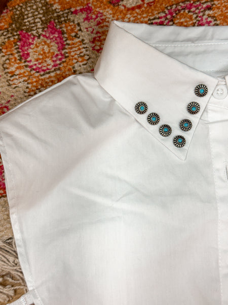 TURQUOISE STONE COLLAR, WHITE