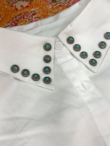 TURQUOISE STONE COLLAR, WHITE
