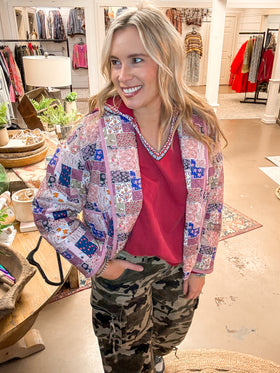 ROSE COMBO PATCHWORK JACKET