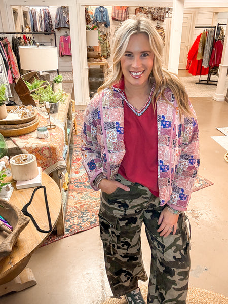 ROSE COMBO PATCHWORK JACKET