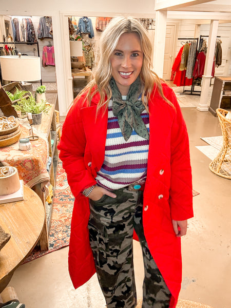 SELENE STRIPE SWEATER, PURPLE MAGENTA