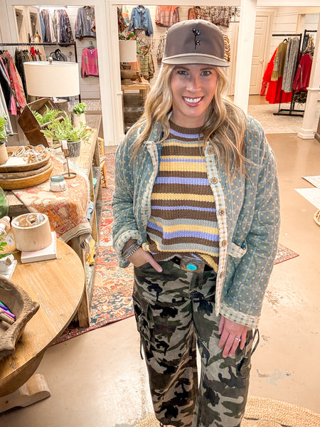 QUILL QUILTED JACKET, SAGE