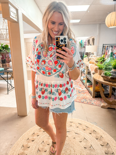 BOHO BLOUSE, WHITE