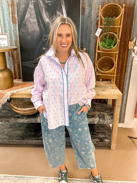 CANDY DOT BUTTON DOWN, PINK