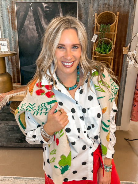 POLKA DOT BUTTON DOWN