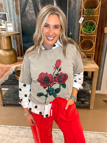 POLKA DOT BUTTON DOWN