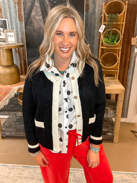 POLKA DOT BUTTON DOWN