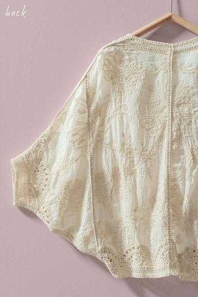 CROCHET LACE KIMONO, NATURAL