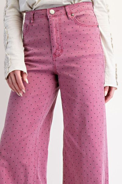 POLKA DOT PANTS, MULBERRY