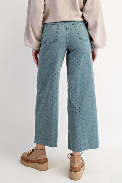 POLKA DOT PANTS, TEAL GREEN
