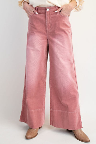 CORD WIDE LEG PANTS, ANTIQUE ROSE