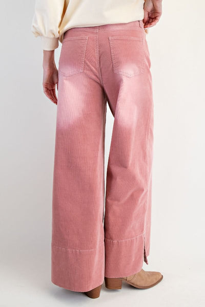 CORD WIDE LEG PANTS, ANTIQUE ROSE