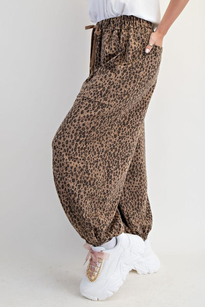 LEOPARD JOGGERS, MOCHA