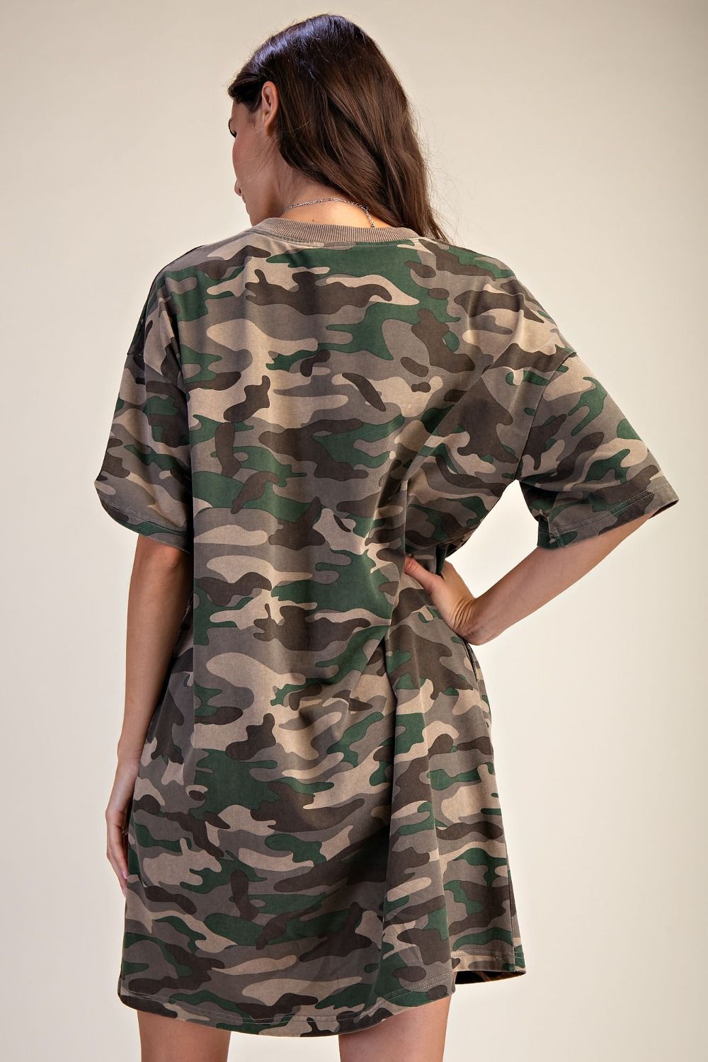 camouflage t shirt dress CAMO WASHED T-SHIRT DRESS
