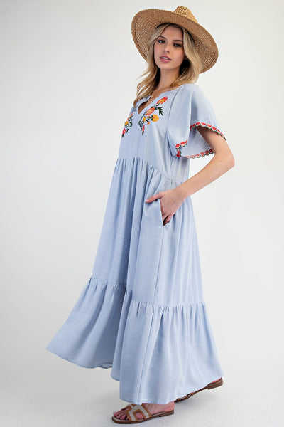 EVE EMBROIDERED MAXI DRESS