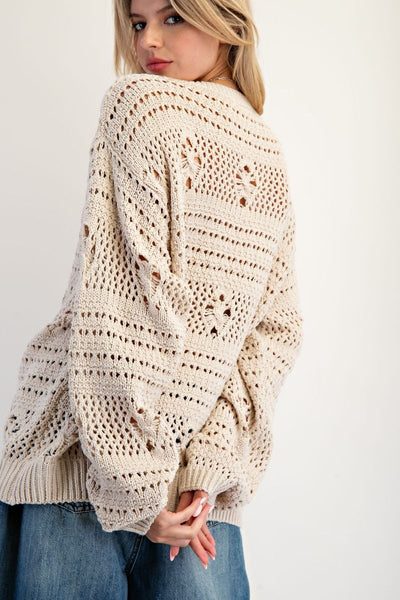 KIKI KNITTED SWEATER, NATURAL