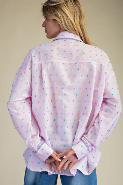 CANDY DOT BUTTON DOWN, PINK