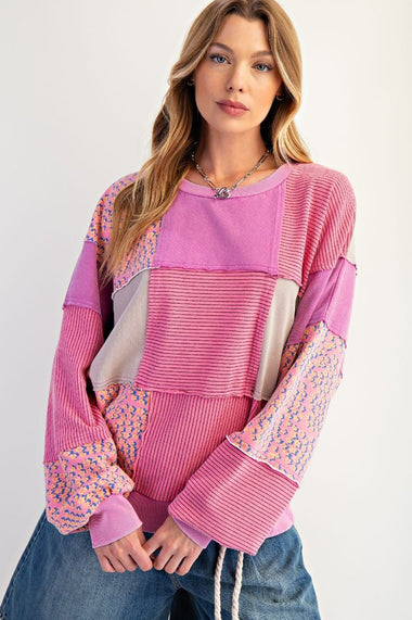 PATCHWORK PULLOVER, LOVE PINK