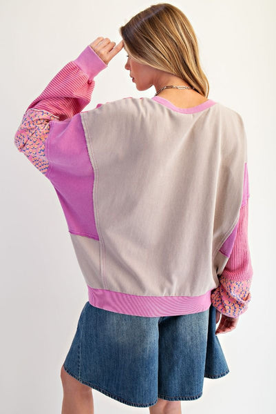 PATCHWORK PULLOVER, LOVE PINK