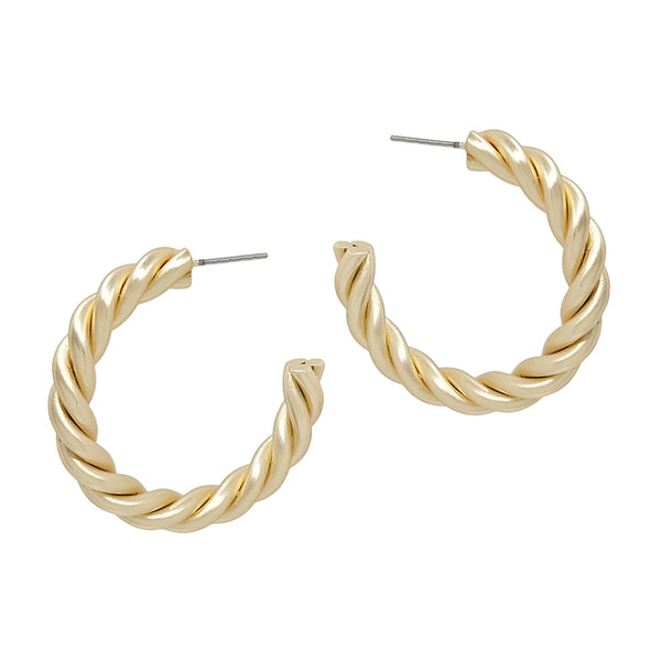 TWISTED GOLD HOOP, .75"