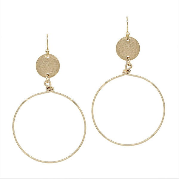 DOUBLE CIRCLE EARRING, 2"