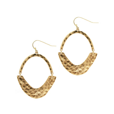 HAMMERED OPEN CIRCLE EARRING, 2"