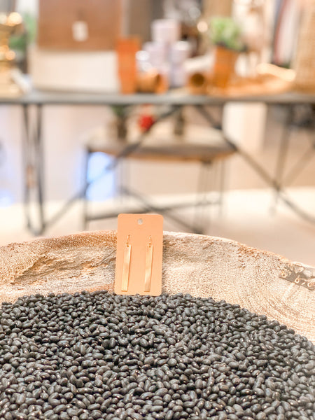 SATIN BAR EARRING, 2.5"