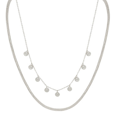 SNAKE CHAIN LAYERED CIRCLE NECKLACE