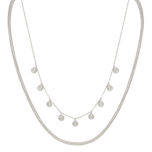SNAKE CHAIN LAYERED CIRCLE NECKLACE